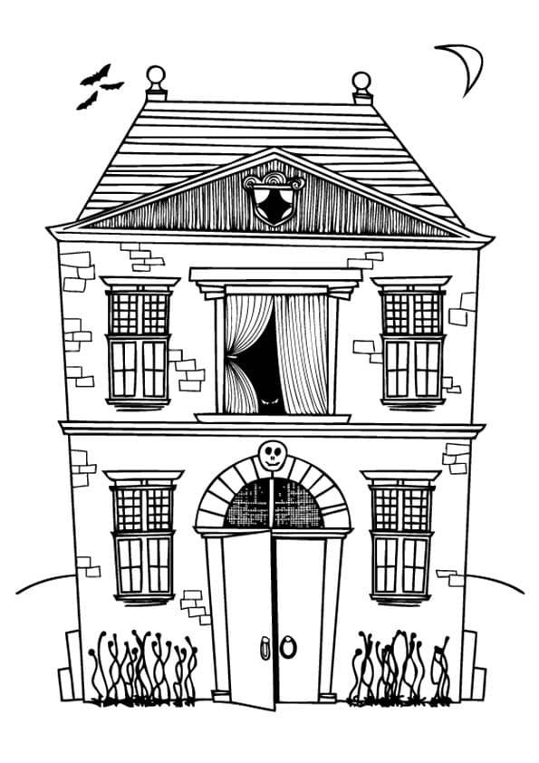 Haunted House Drawing For Kids