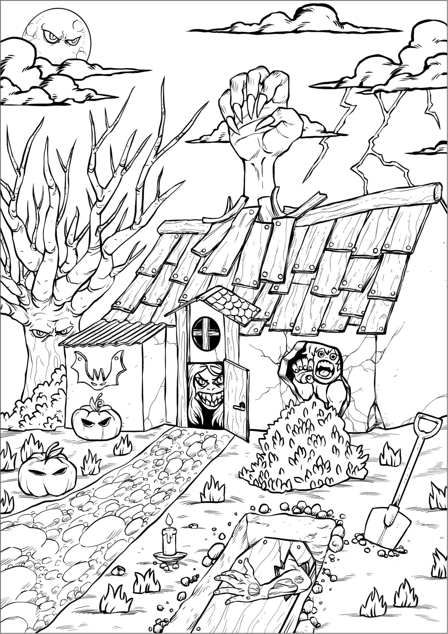 Haunted House With Characters Image For Kids