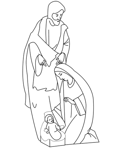Holy Family For Kids Coloring Page