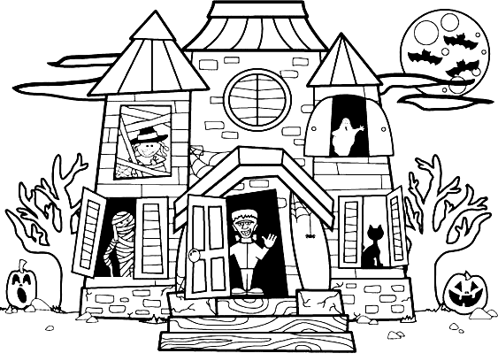 House And Ghost Image For Kids
