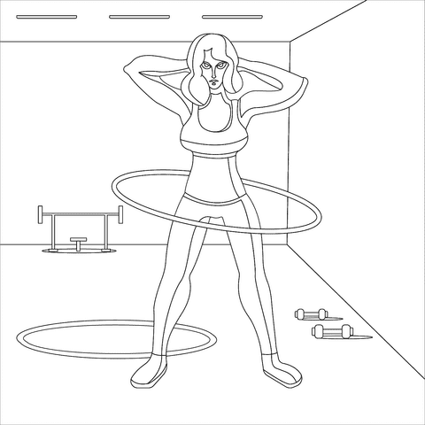 Hula Hoop Picture Coloring Page