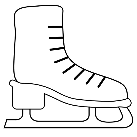 Ice Skate Emoji Image Coloring Page