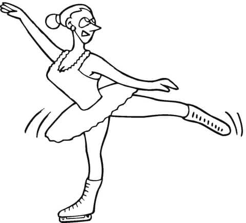 Ice Skater Performs Coloring Page