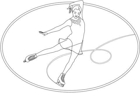 Ice Skating Image For Children Coloring Page