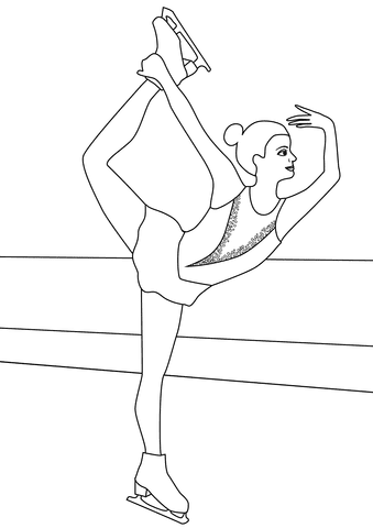 Ice Skating Picture Coloring Page