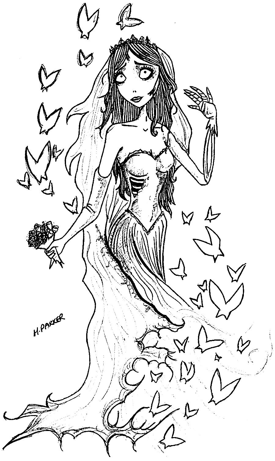 Image Corpse Bride Coloring Page