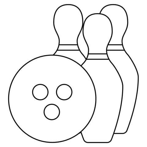 Image Of Bowling Emoji Coloring Page