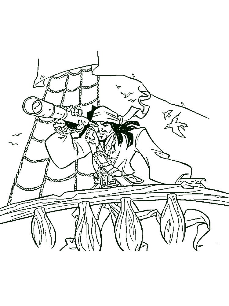 Image Of Jack Sparrow Funny Coloring Page