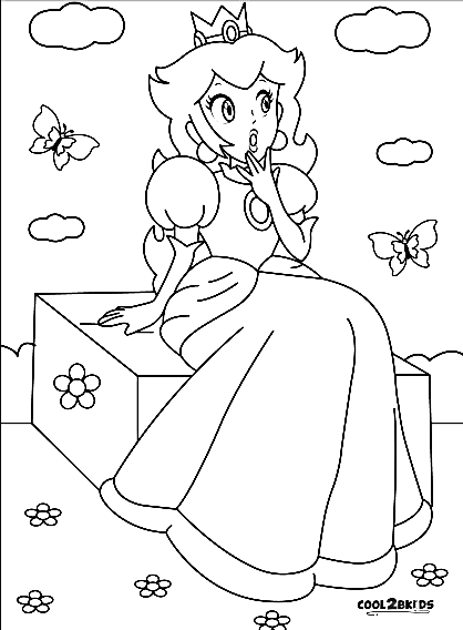 Image Of Princess Peach Printable Coloring Page