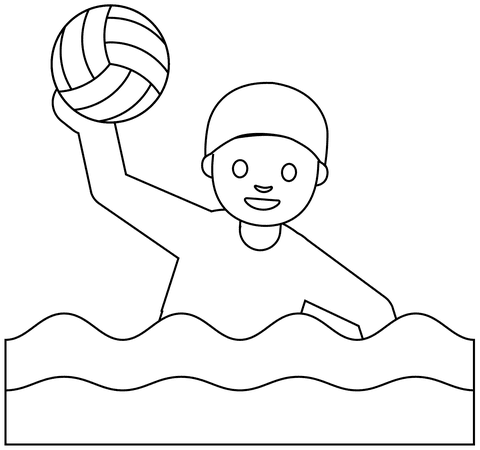 Image Person Playing Water Polo Emoji Coloring Page