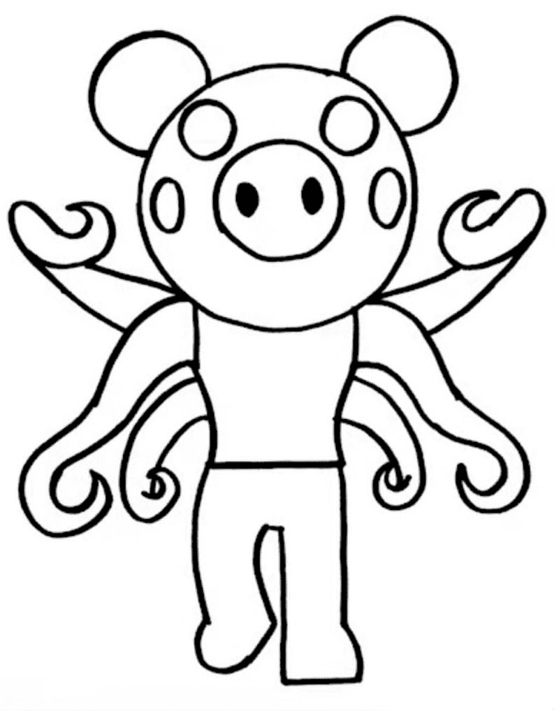 Infected Piggy Coloring Page