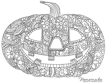 Intricate Pumpkin Coloring Sheet for Adults