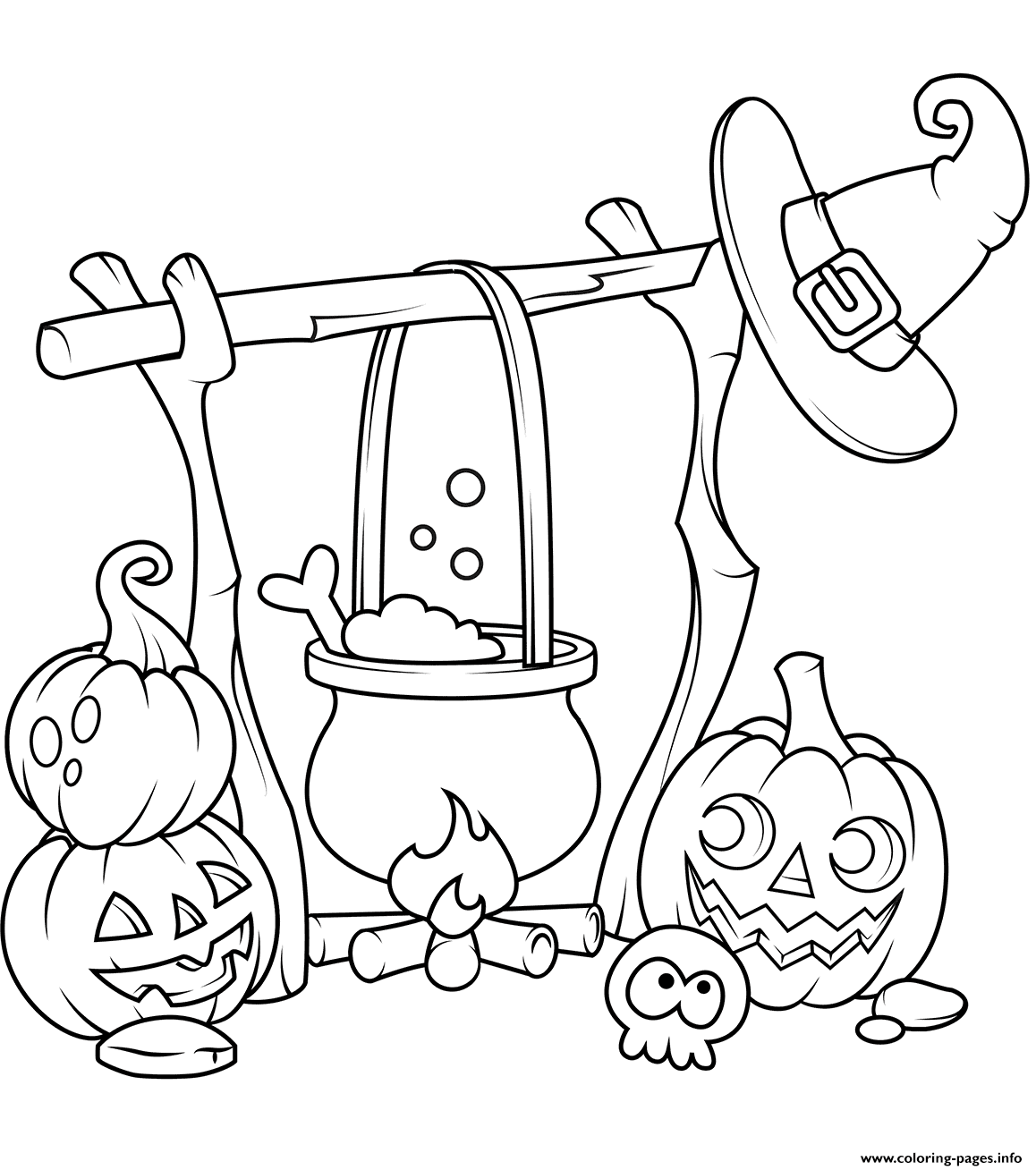 Jack O Lanterns And A Boiling Cauldron Halloween For Kids