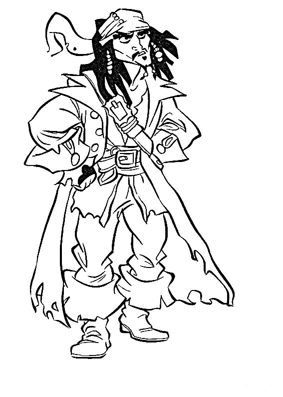 Jack Sparrow Image For Children Coloring Page