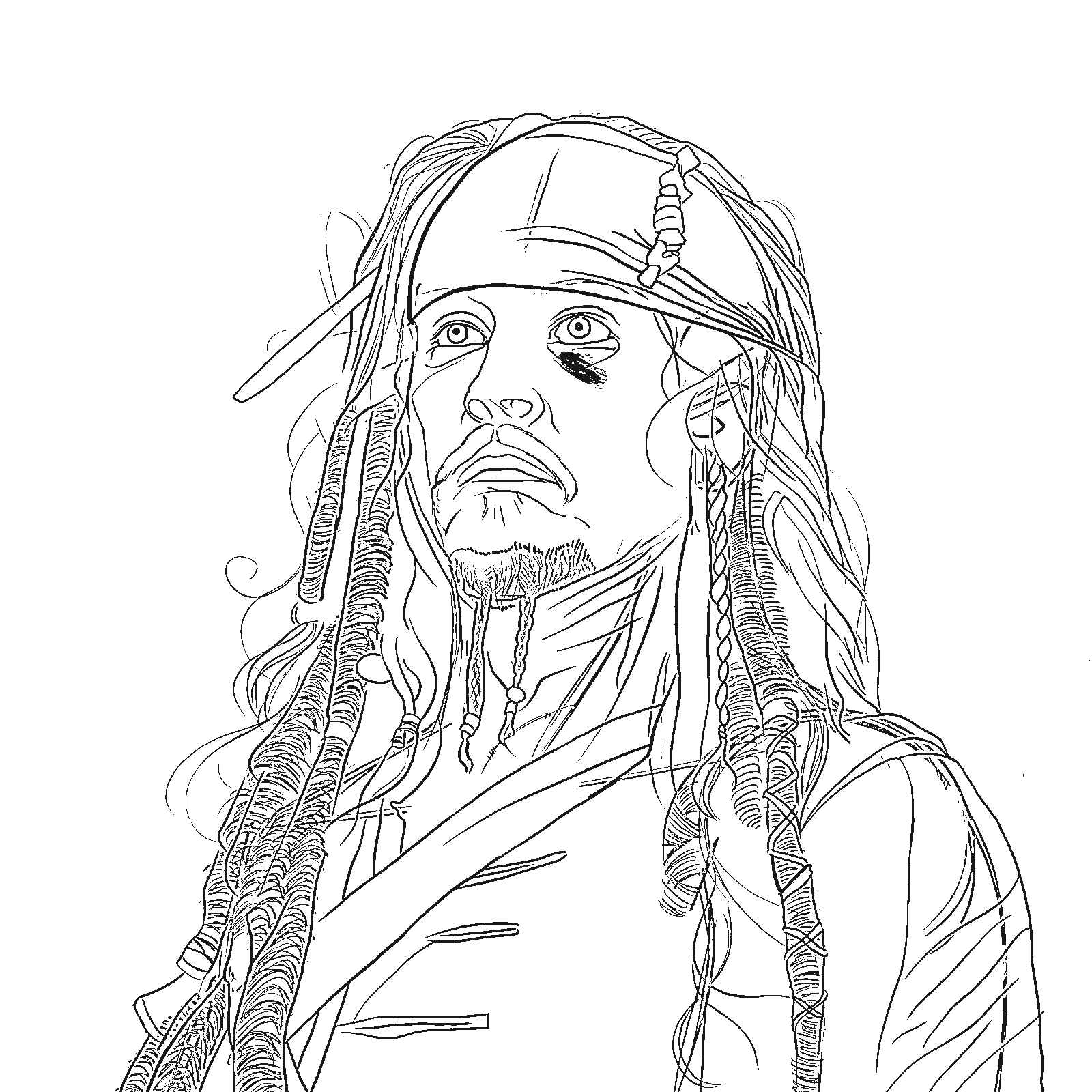 Jack Sparrow Pirates Of The Caribbean Image Coloring Page