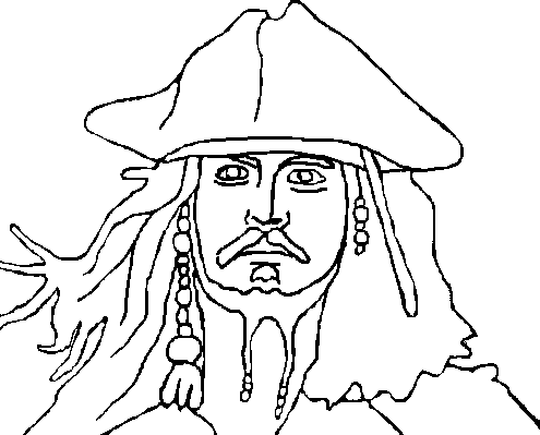 Jack Sparrow Pirates Of The Caribbean Coloring Page
