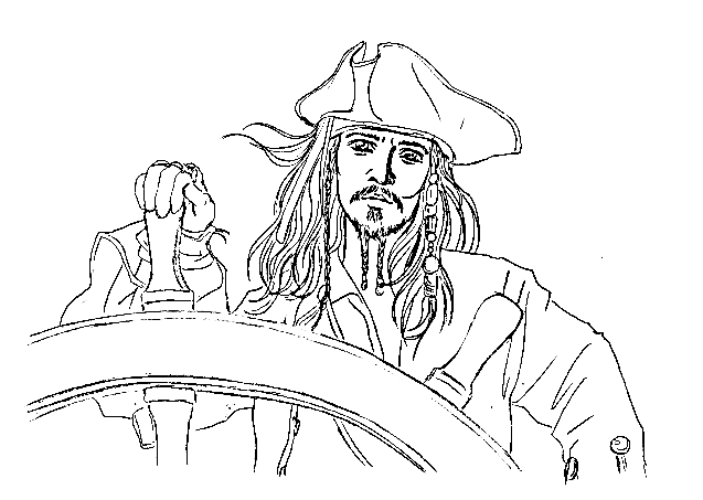 Jack Sparrow Printable Coloring Page
