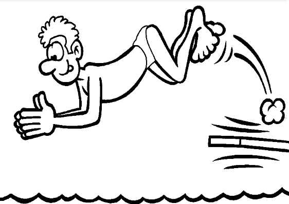 Jump Pools Trampoline Coloring Page