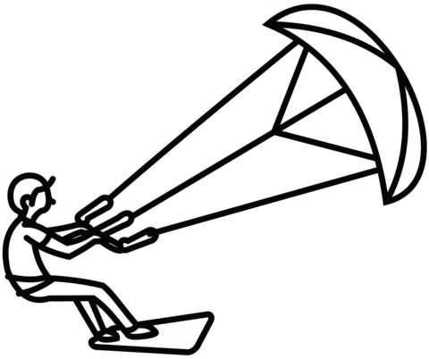 Kiteboarding Coloring Page