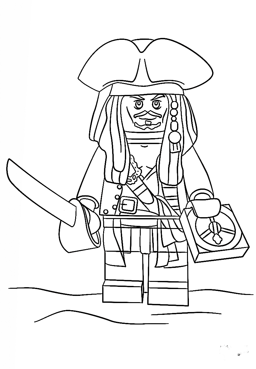 Lego Jack Sparrow Image Coloring Page