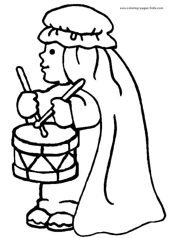 Little Drummer Boy For Kids Coloring Page