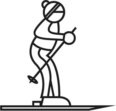 Little Skier Image For Kids Coloring Page