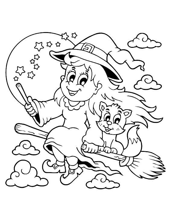 Lovely Halloween Image For Kids Coloring Page