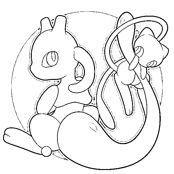 Lovely Image Mewtwo Coloring Page