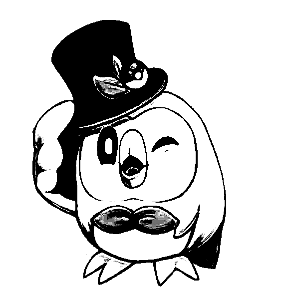 Lovely Rowlet For Kids Coloring Page