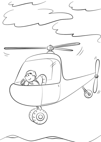 Man Piloting a Helicopter