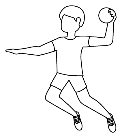 Man Playing Handball Emoji For Children