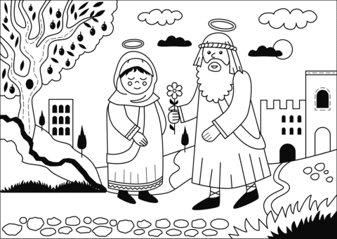 Mary And Joseph Image For Kids Coloring Page