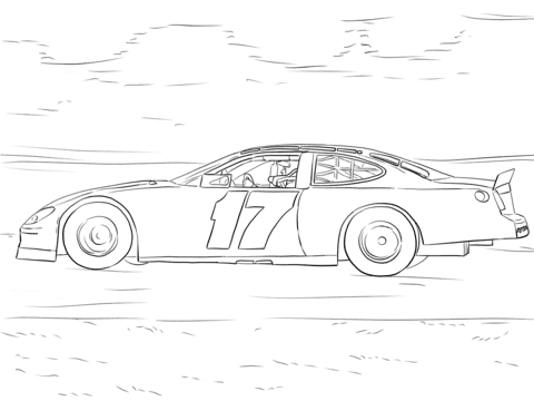 Matt Kenseths NASCAR Car Image For Children Coloring Page