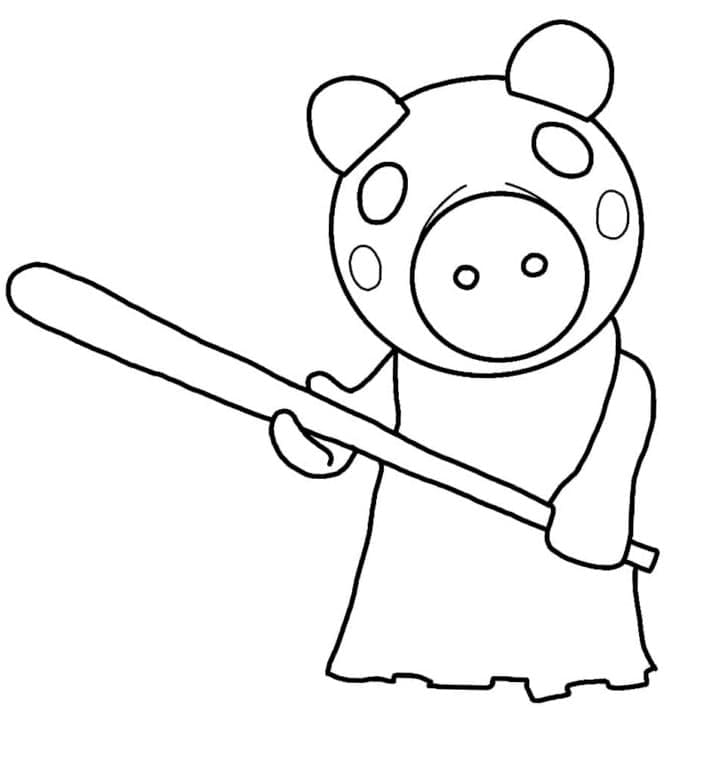Memory Piggy Roblox Coloring Page