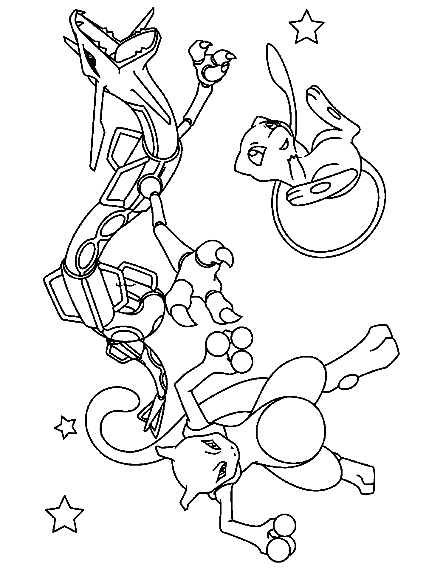 Mewtwo Cool Image Coloring Page