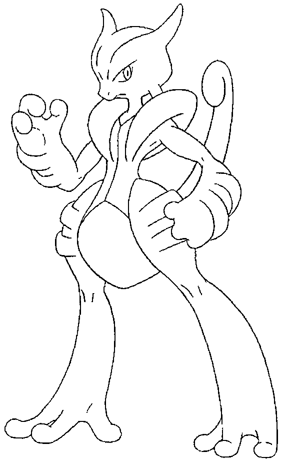 Mewtwo Cute Coloring Page