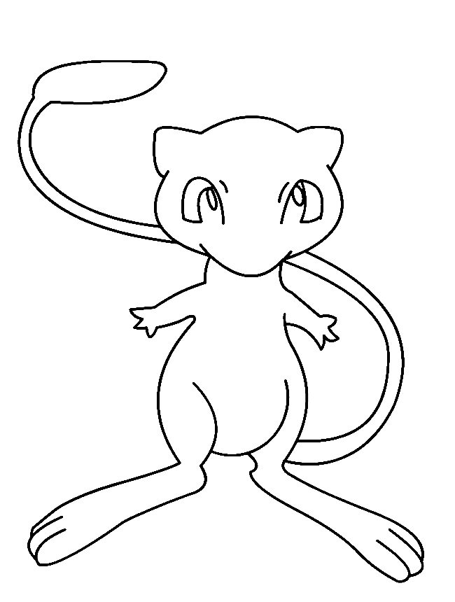 Mewtwo Lovely Picture For Children Coloring Page