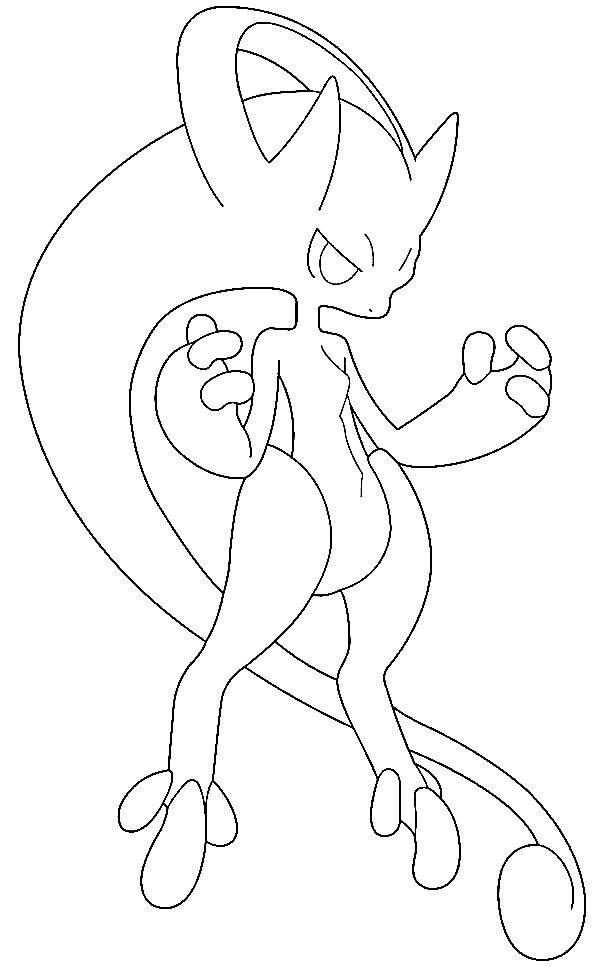 Mewtwo Lovely Picture For Kids Coloring Page