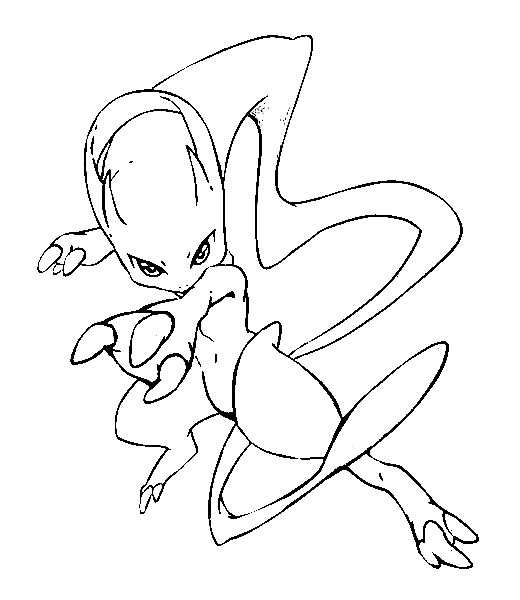 Mewtwo Picture Coloring Page