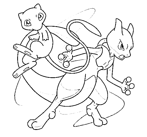 Mewtwo Picture Image For Kids Coloring Page