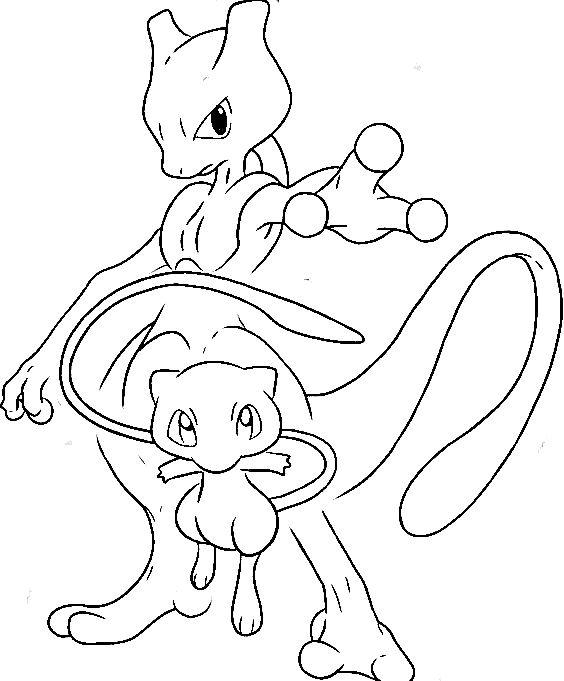Mewtwo Pokemon Image Coloring Page