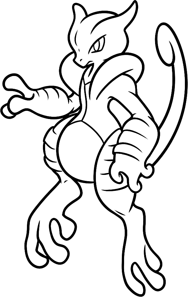 Mewtwo Sweet Image For Children Coloring Page
