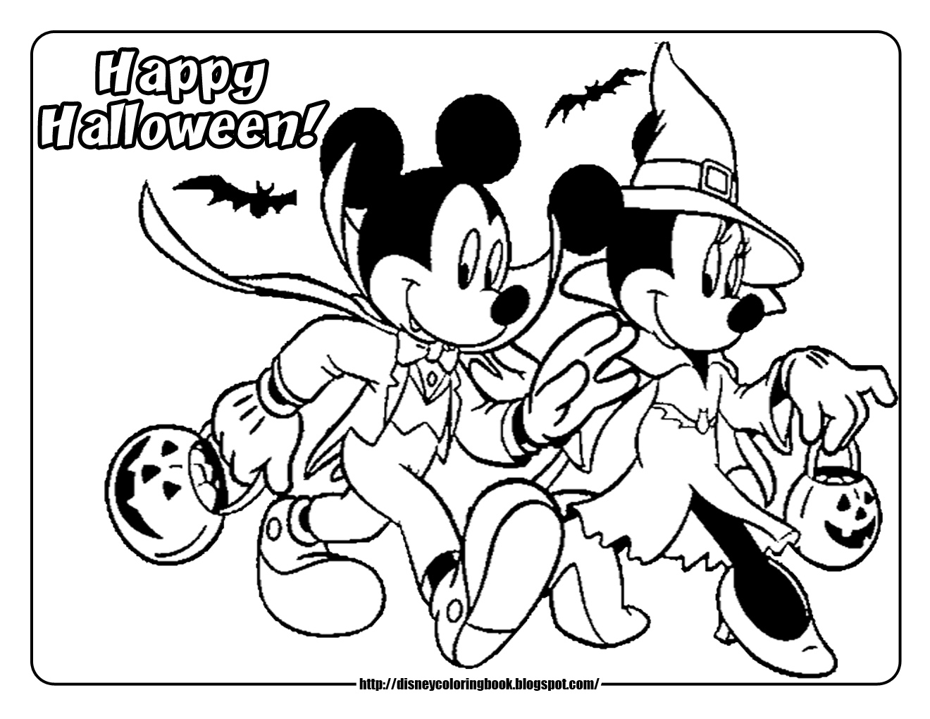 Mickey Mouse Halloween Costume Coloring Page