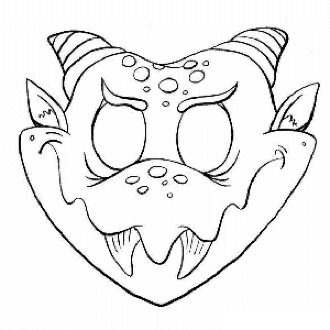 Monster Mask Printable Coloring Page