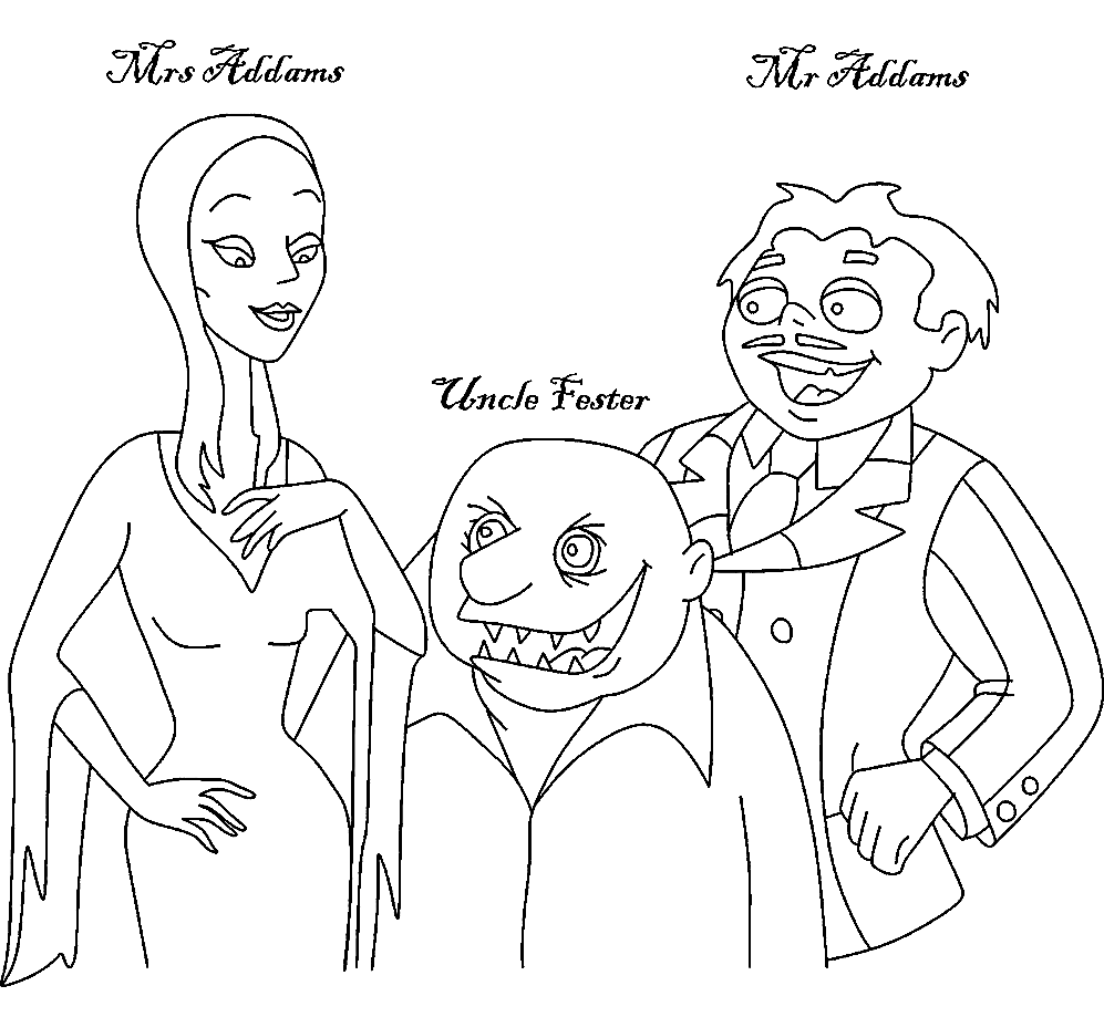 Mr & Mrs Addams With Uncle Fester