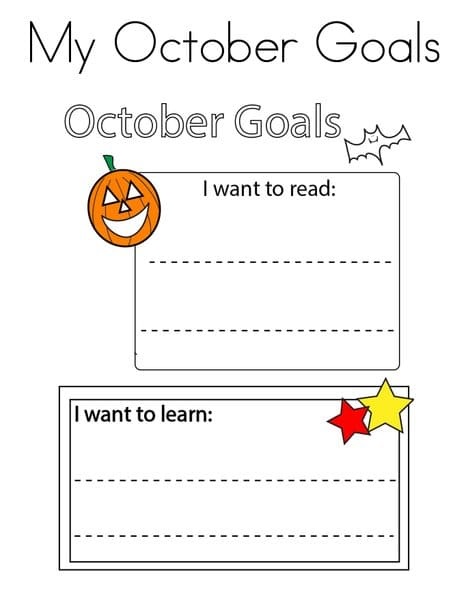 My October Goals Drawing