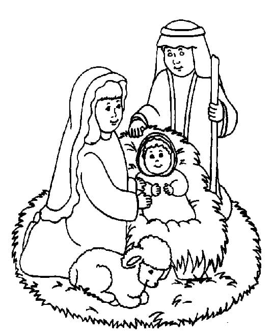Nativity Image For Kids Coloring Page