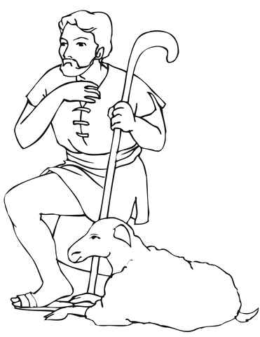 Nativity Shepard Image For Kids Coloring Page