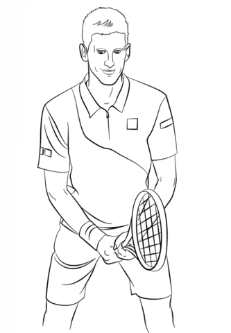 Novak Djokovic Coloring Page