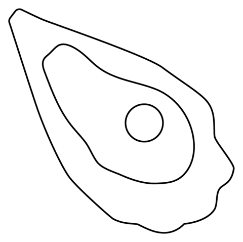 Oyster Emoji Image For Kids Coloring Page